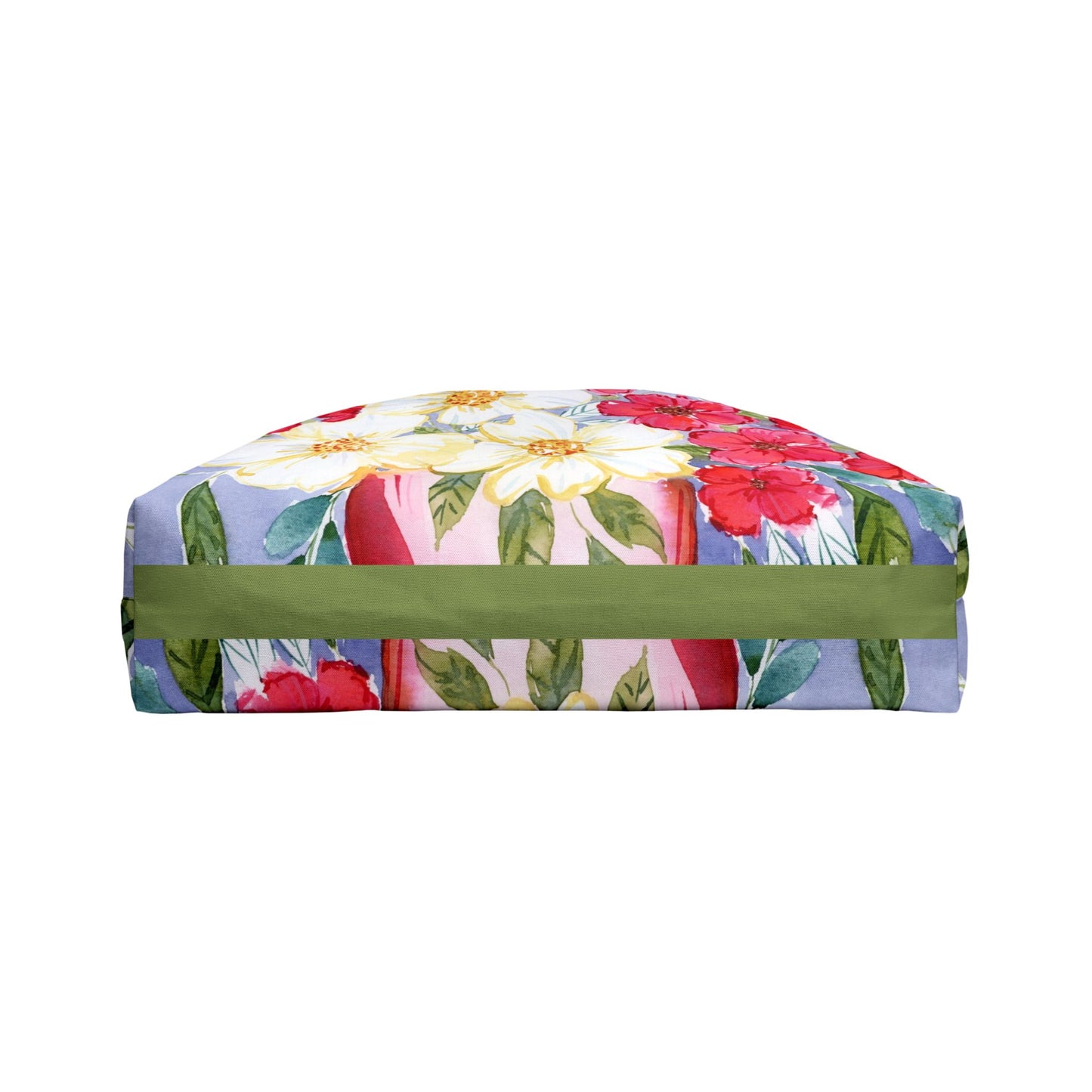 Red, White & Bloom Floral Weekender Tote Bag - Large Watercolor Painted Tote