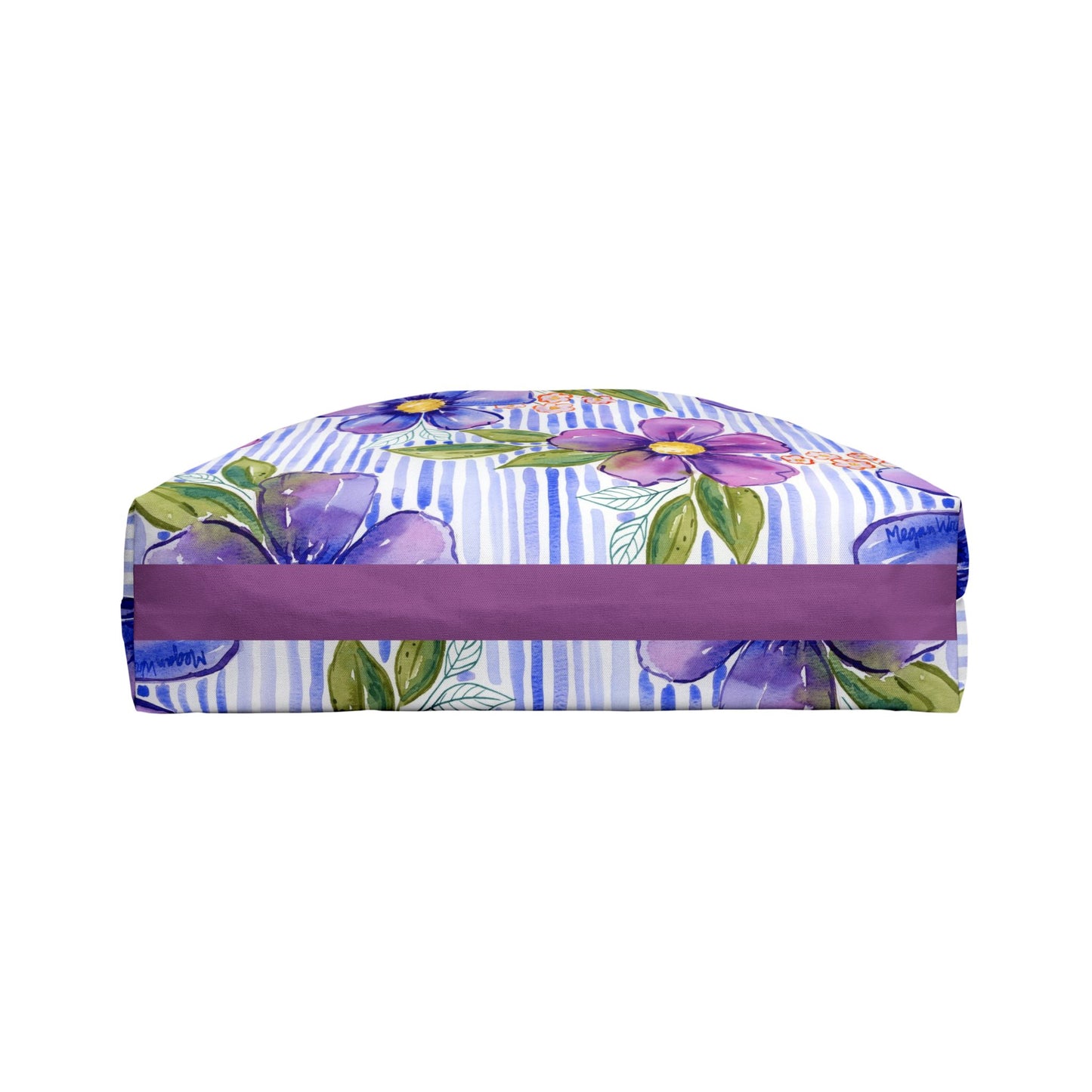 Lavender Lane Weekender Tote, Striped Floral Bloom Watercolor Weekender Tote Bag