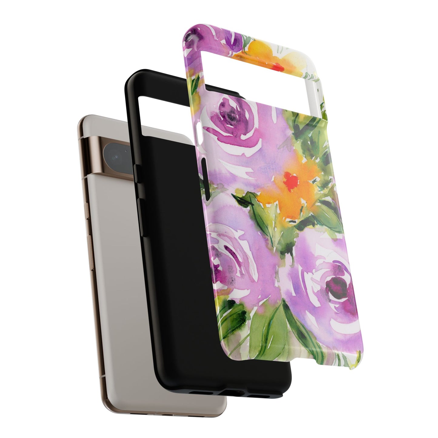 Painted Purple Petals, Watercolor Phone Case