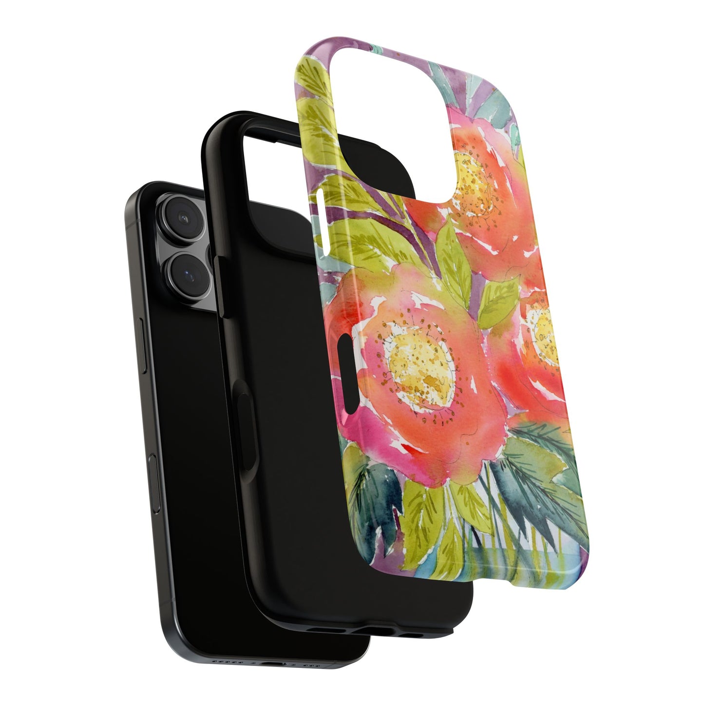 Bright Blush Blooms, Watercolor Phone Case