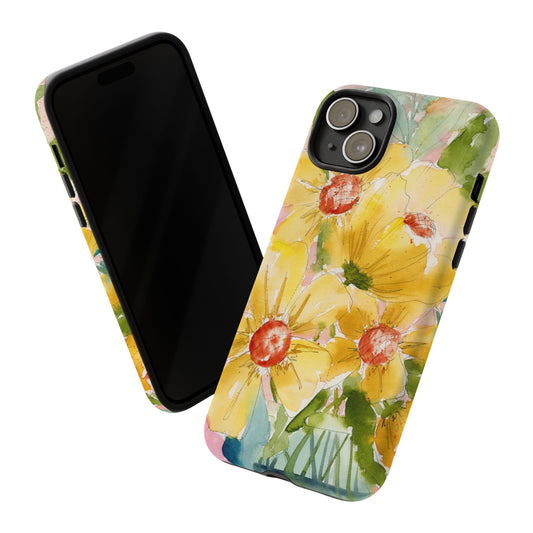 Pocketful of Sunshine Classic Phone Case, Yellow Blooms Phone Case, Yellow Flowers, Watercolor Phone Case