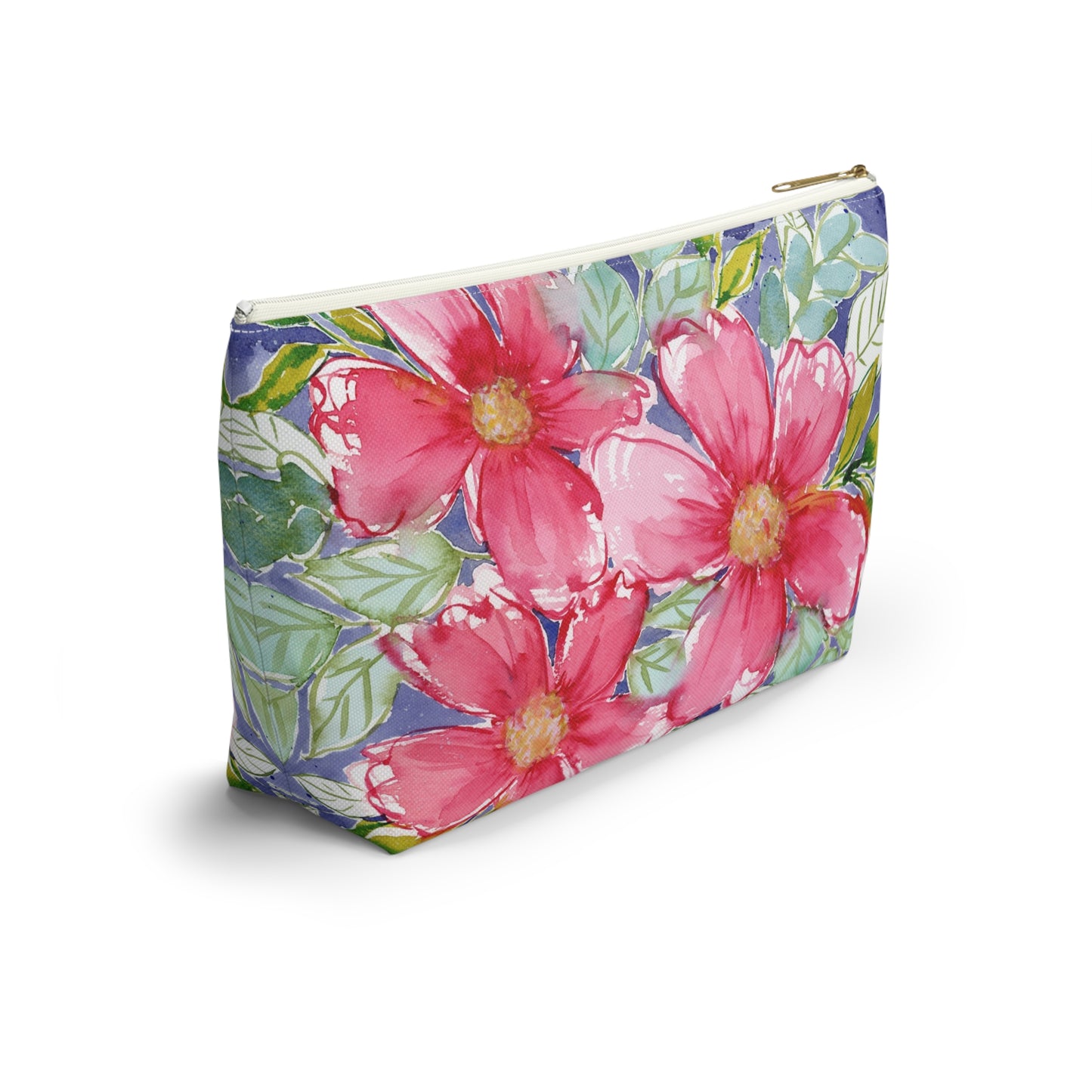 Pink Bloom Painted Accessory Pouch