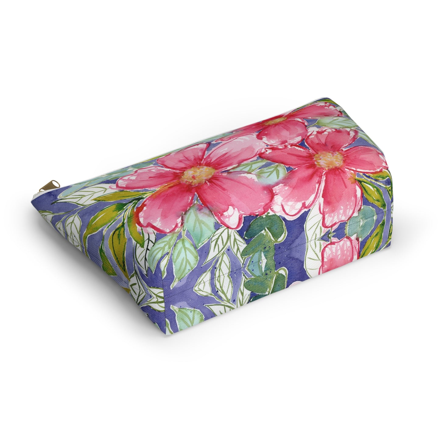 Pink Bloom Painted Accessory Pouch