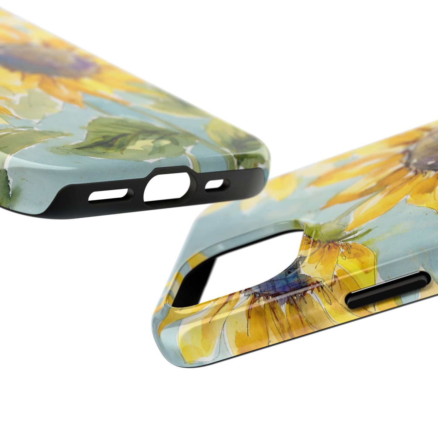Golden Sunflower Classic Phone Case, Sunflower iPhone Case, Watercolor Sunflower Painted Case