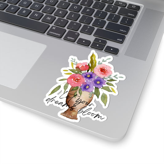 Colorful Floral Sticker, 'Let your dreams bloom'
