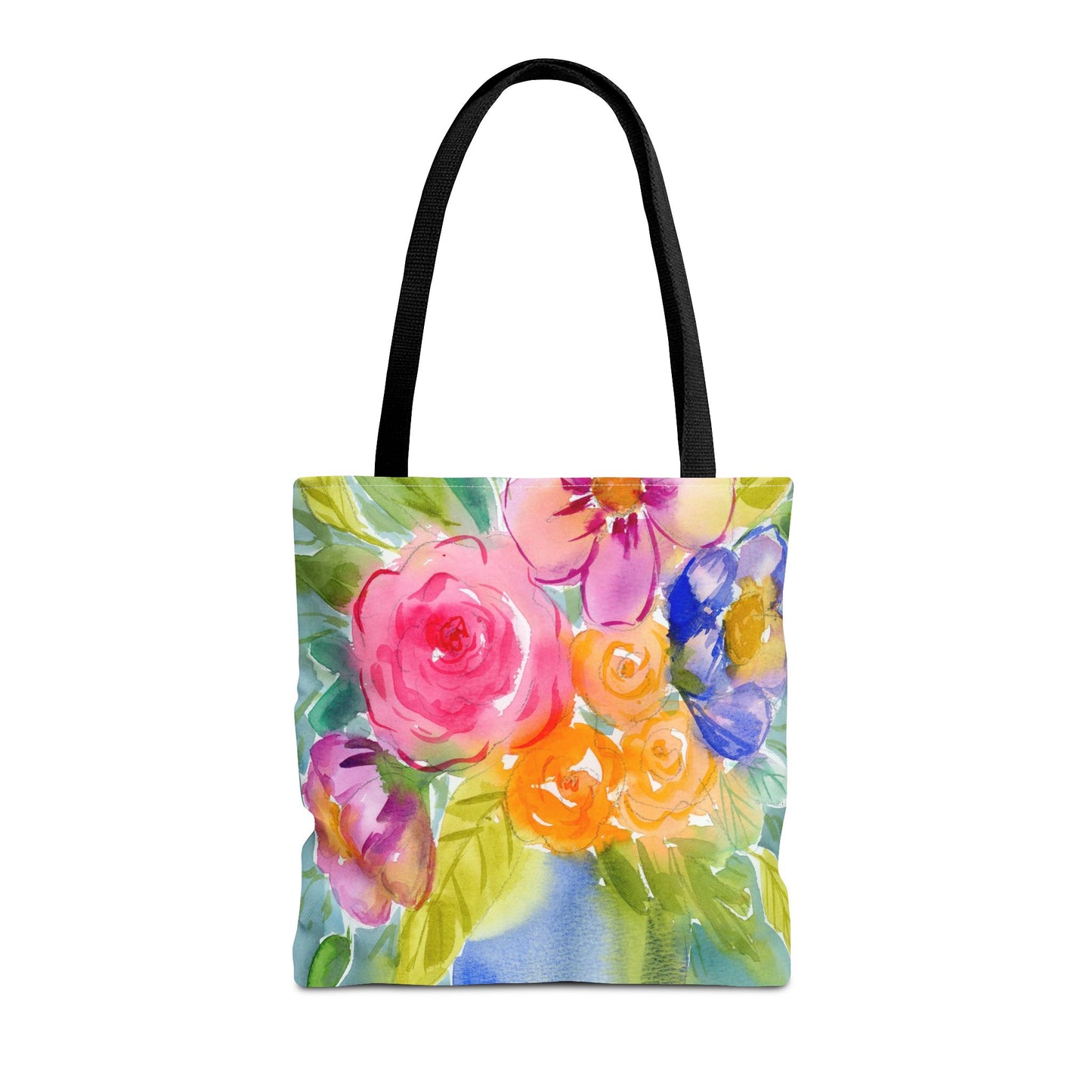 Colorful Watercolor Floral Tote Bag