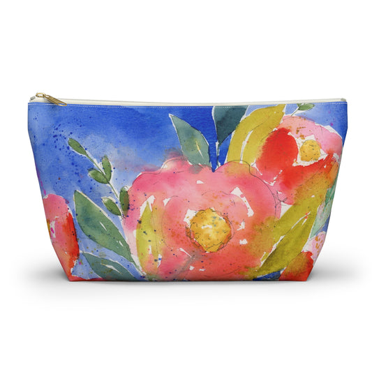 Citrus Bloom Watercolor Painted Accessory Pouch