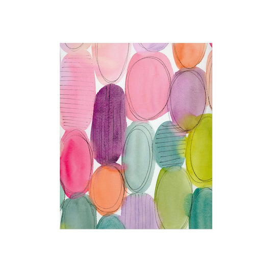 Abstract Art Print, Watercolor Fine Art Prints, Colorful Dots Print