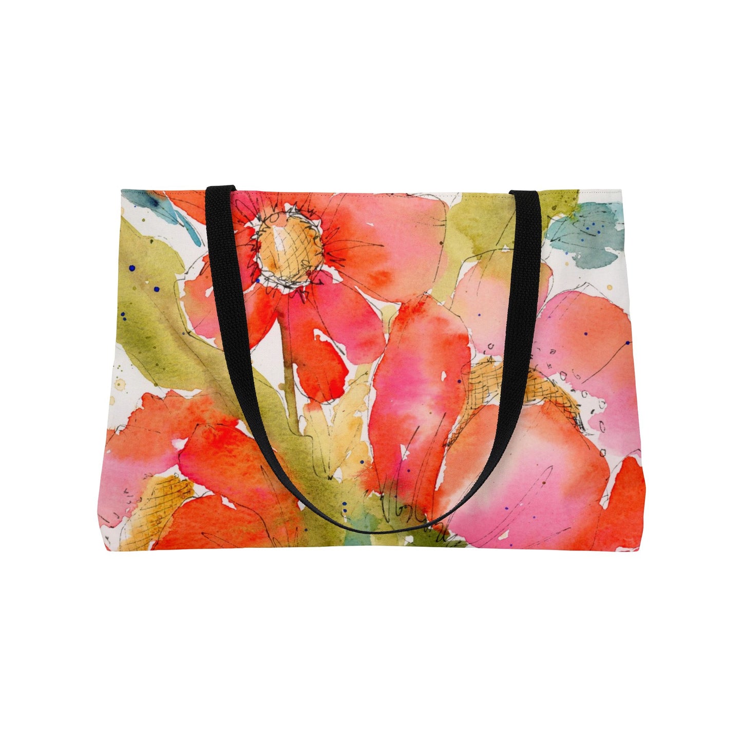 Big Bloom Weekender, Red Bold Floral Tote Bag