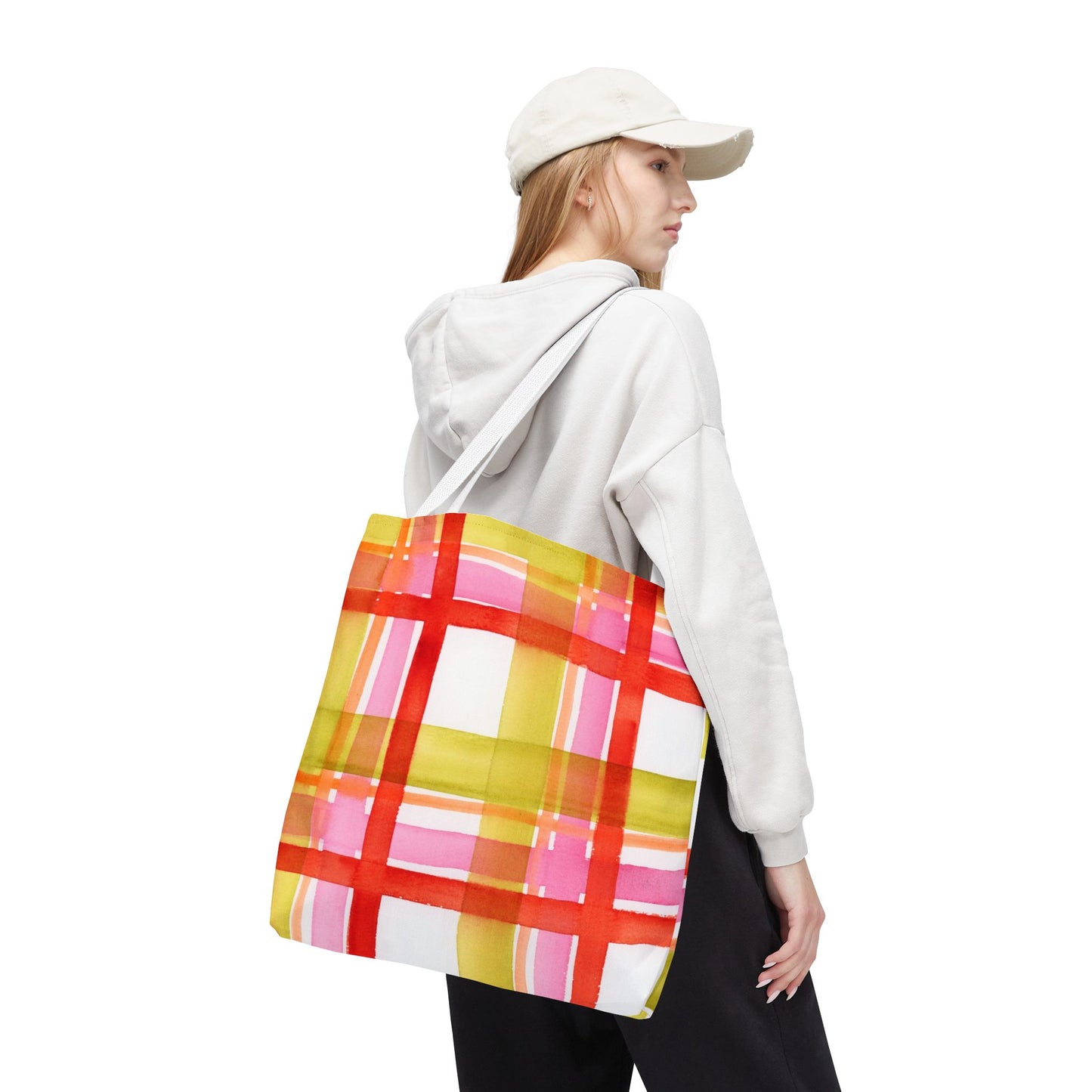 Plaid Watercolor Tote Bag
