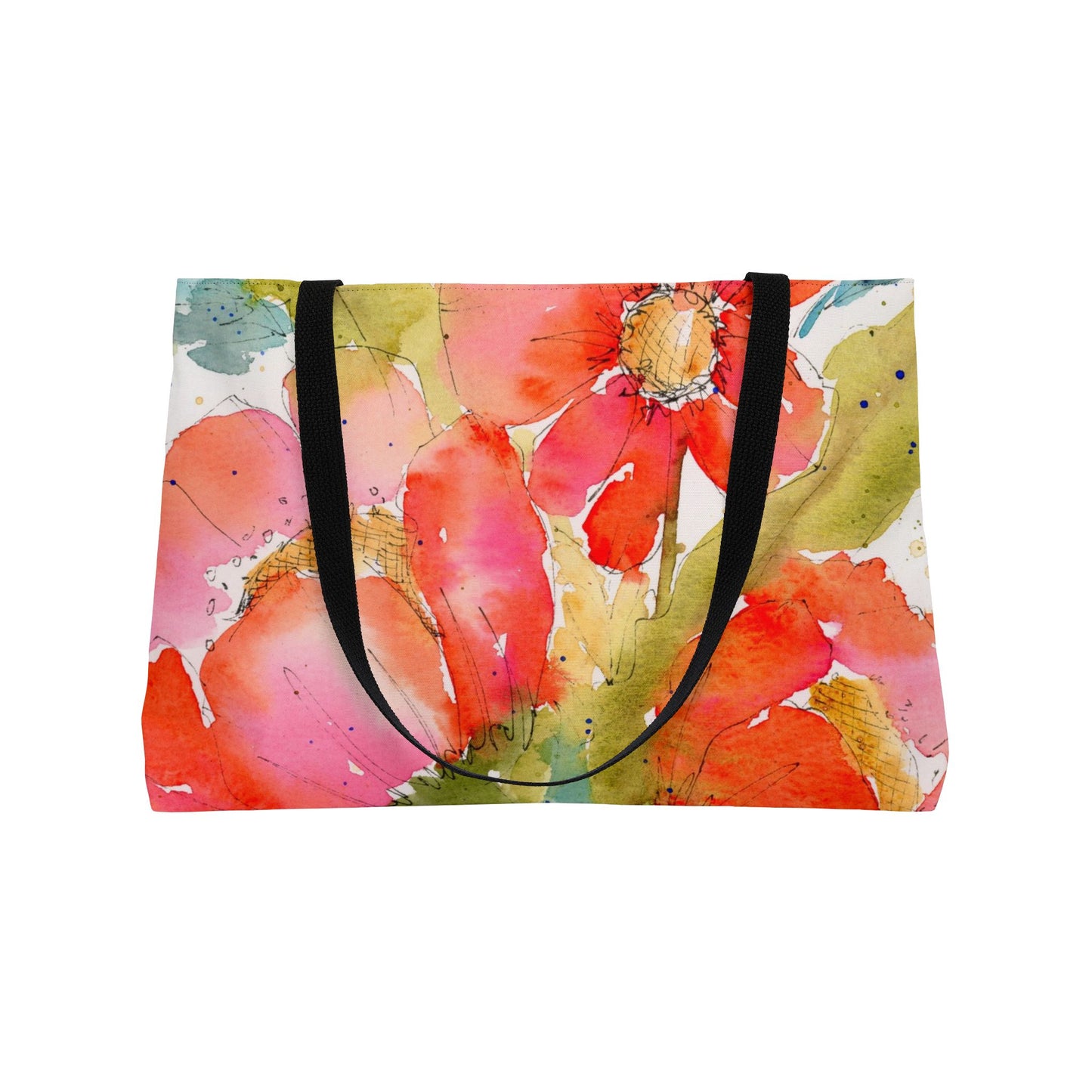 Big Bloom Weekender, Red Bold Floral Tote Bag