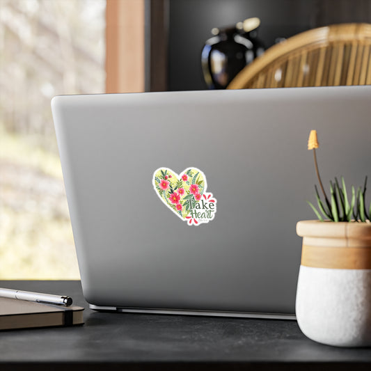 Floral Heart Watercolor Sticker 'Take Heart'
