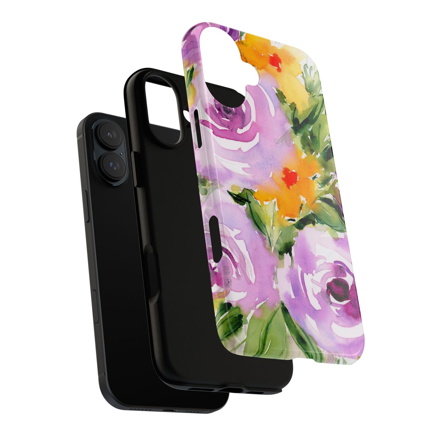 Painted Purple Petals, Watercolor Phone Case