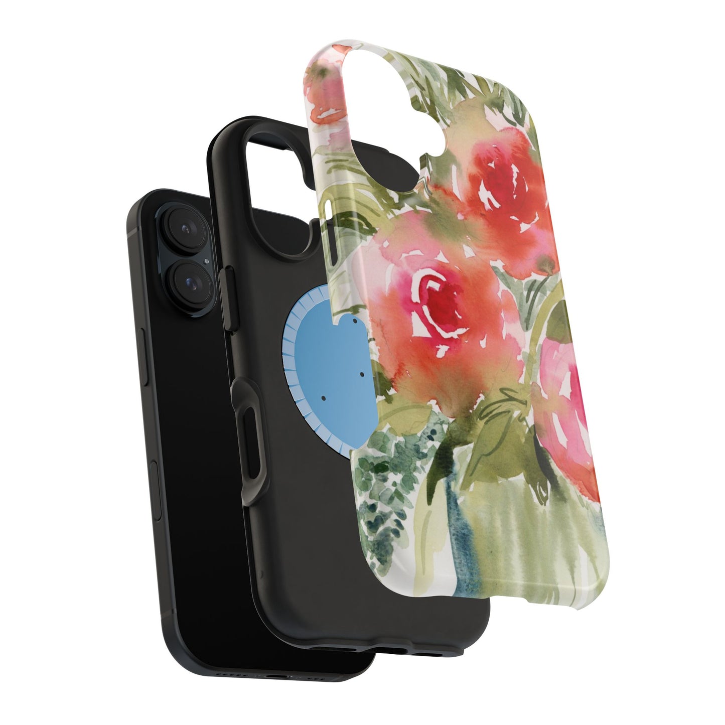 Loose Floral Watercolor Magnetic Case, Pink Bloom Phone Case