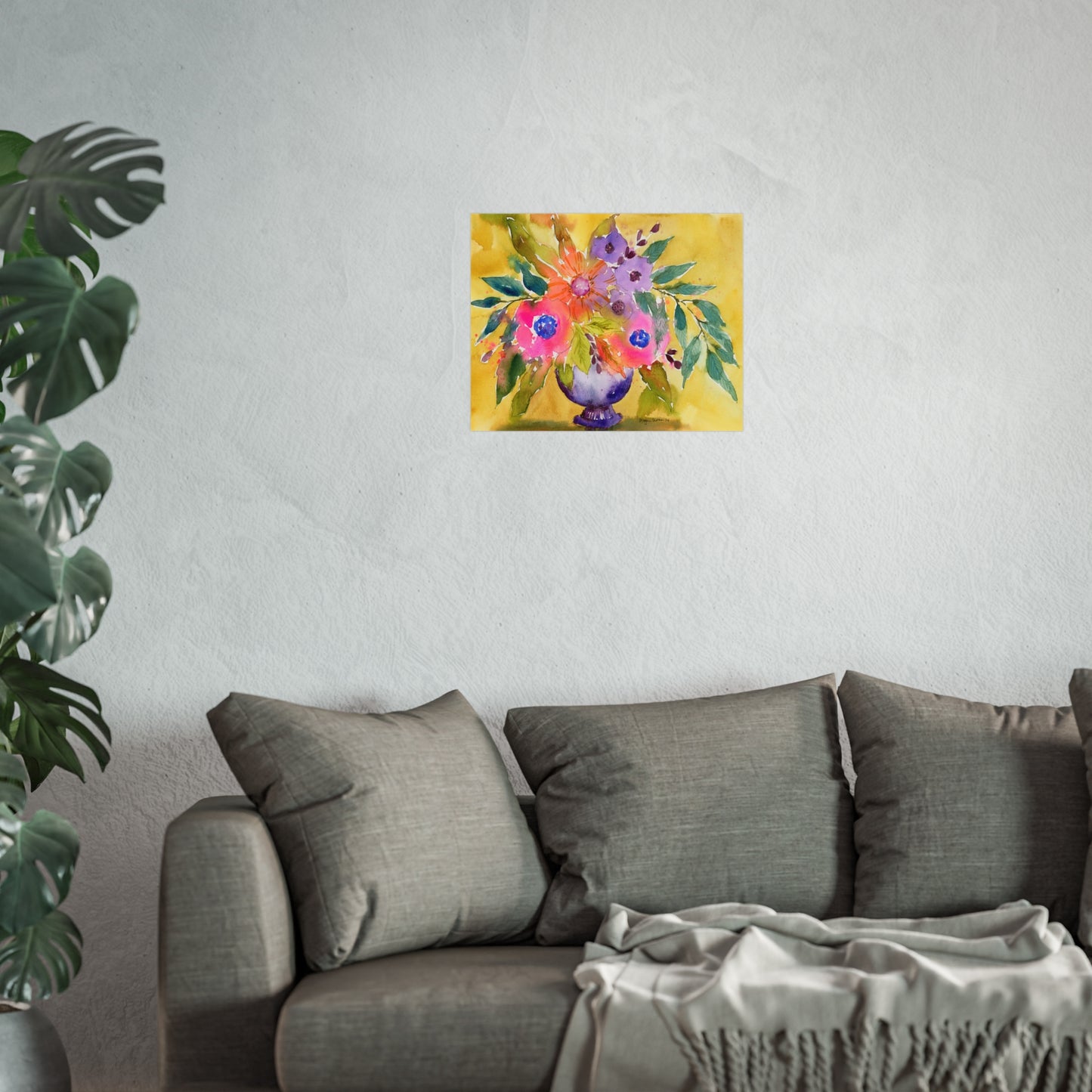 Loose Watercolor Floral Print - Original Watercolor Art Print, Fine Art Prints "Bold Blessings"