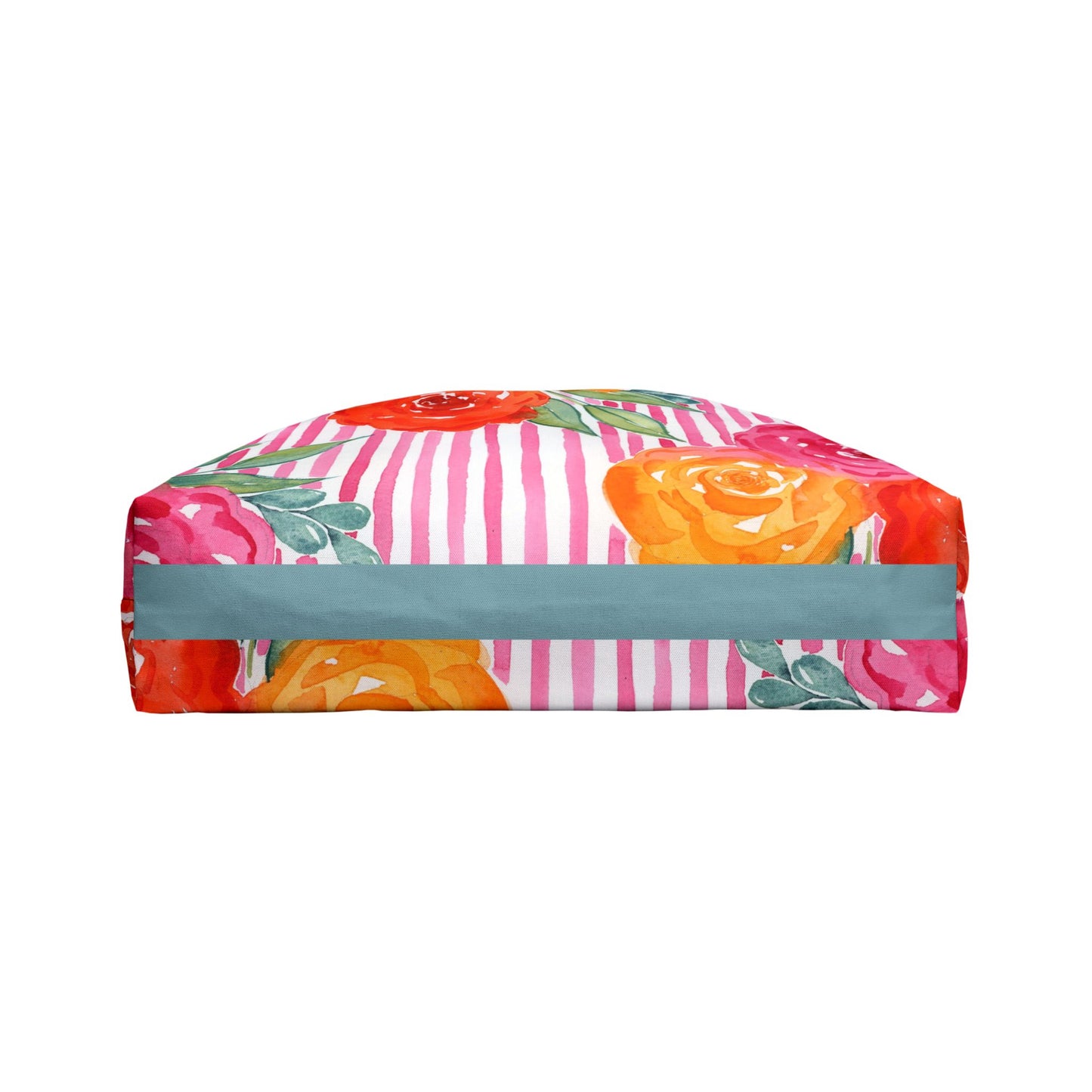Pink Queen Weekender Tote Bag, Hot Pink Striped Floral Bloom Weekender Tote