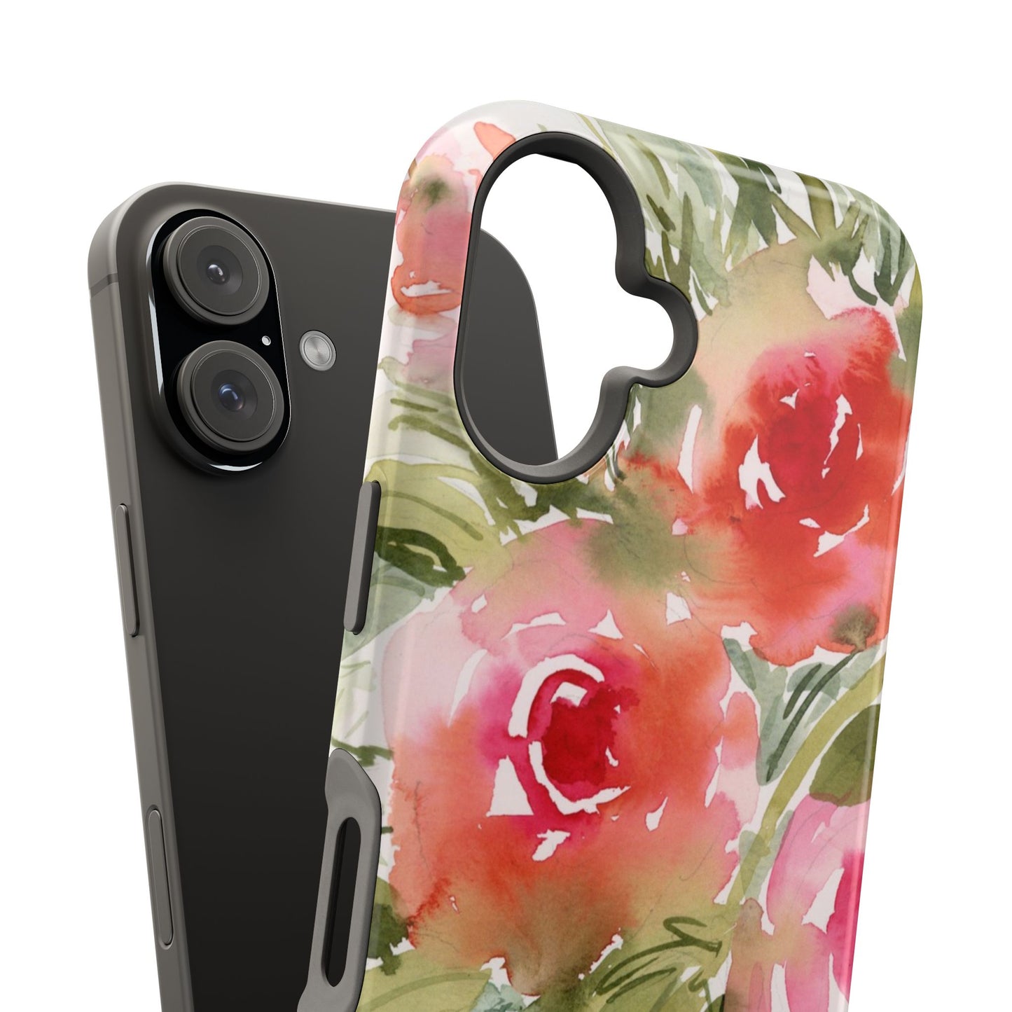 Loose Floral Watercolor Magnetic Case, Pink Bloom Phone Case
