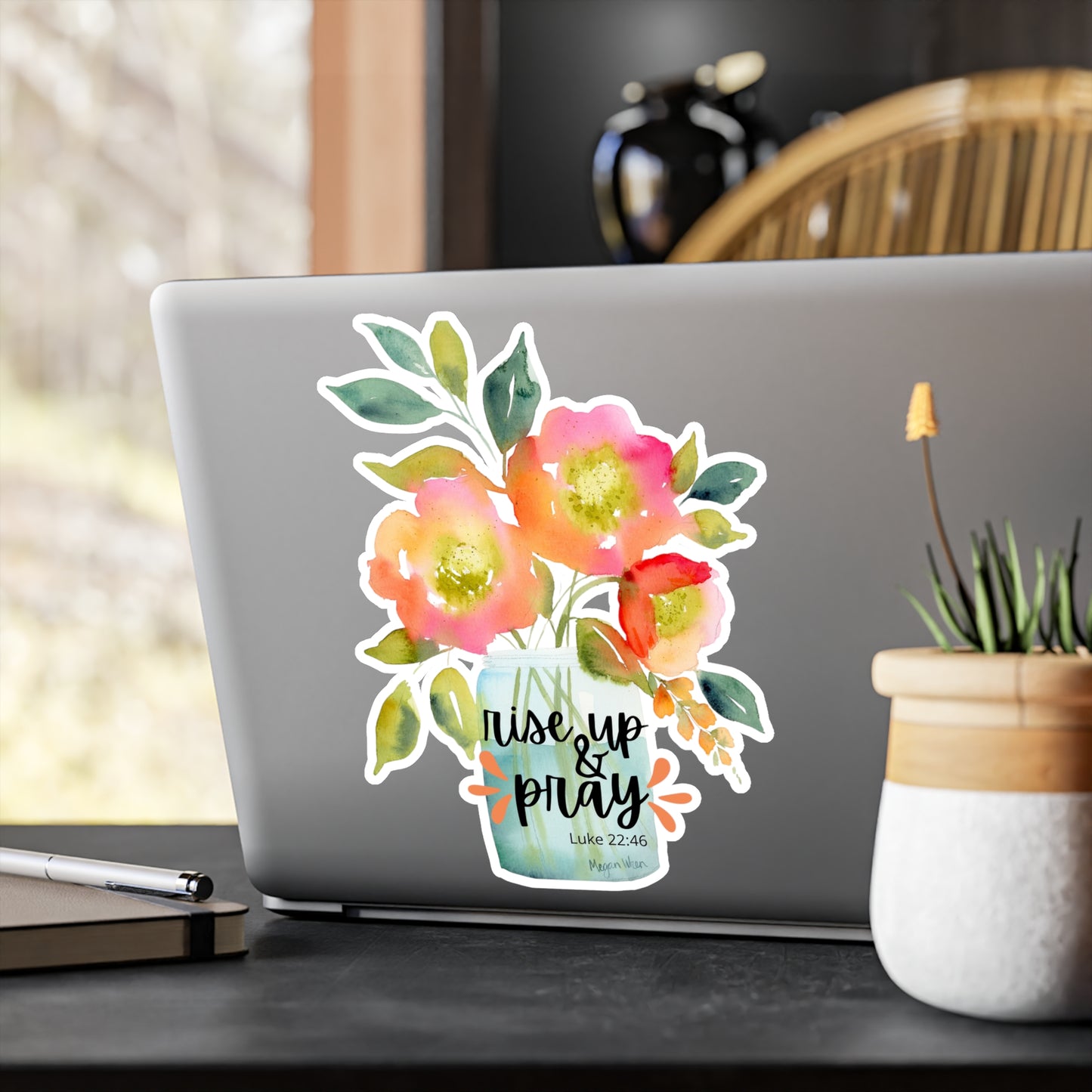 Floral Sticker 'Rise up and Pray'