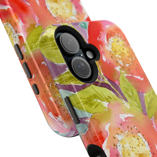 Bright Blushing Blooms, Watercolor Magnetic Phone Case