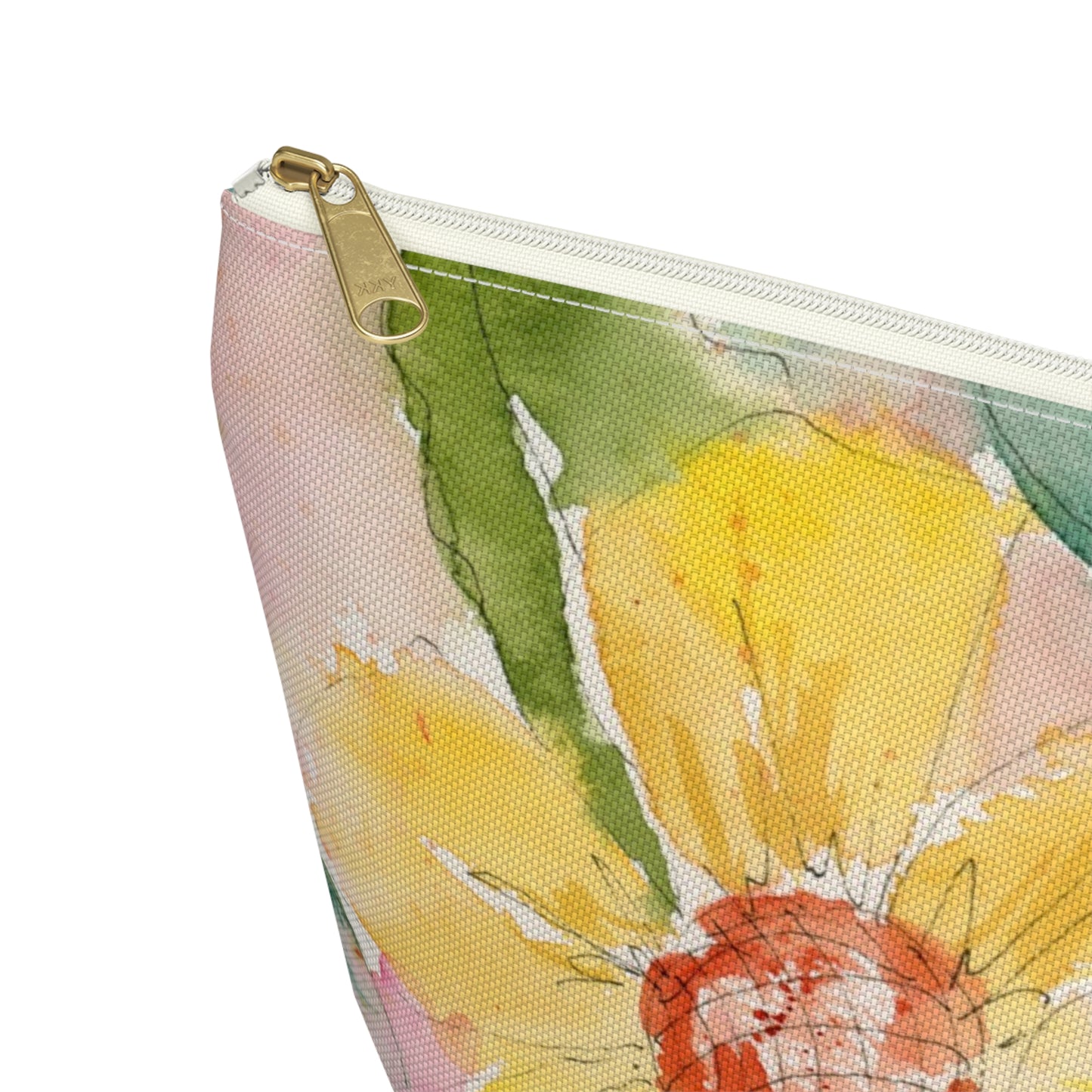 Yellow Floral Accessory Pouch