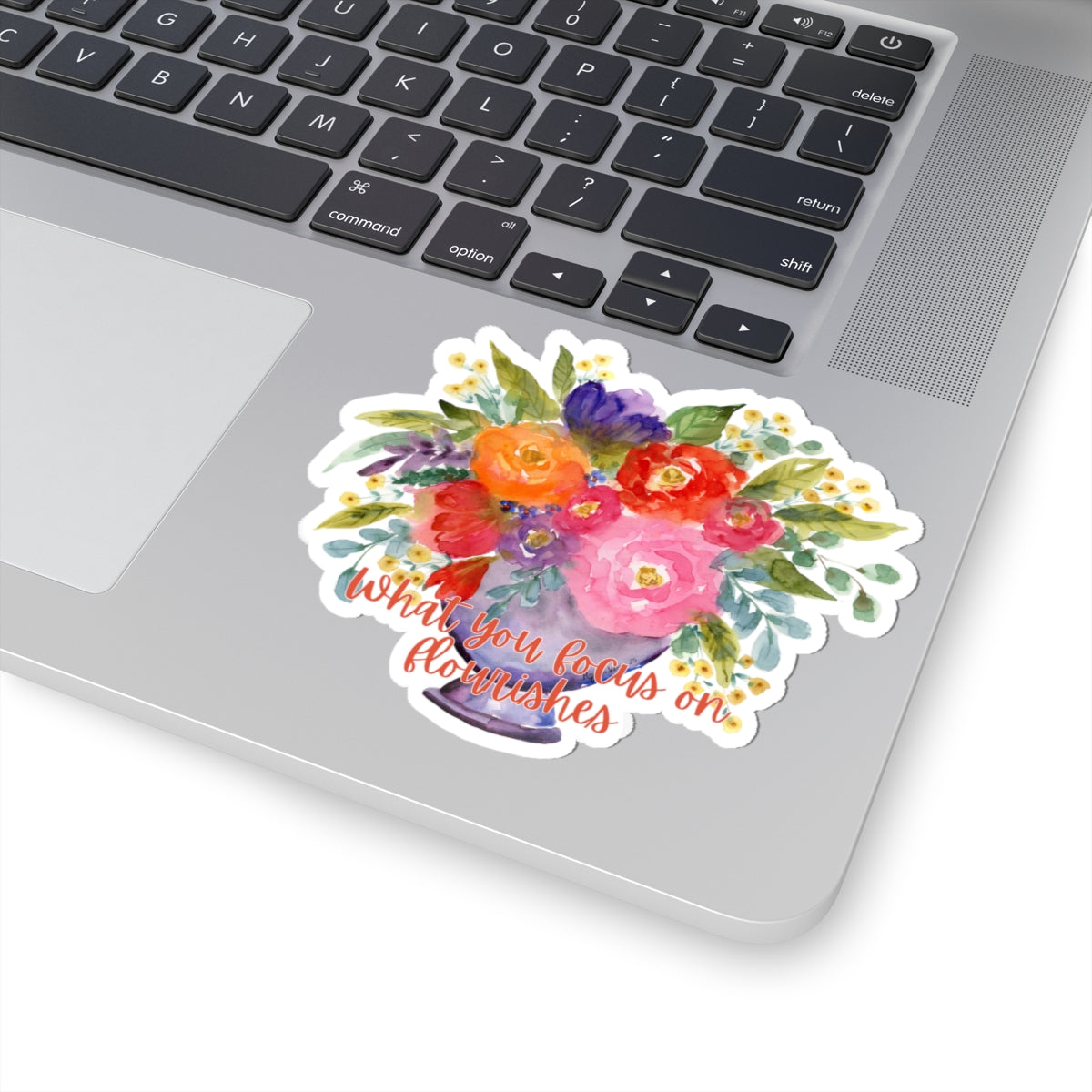 Watercolor Floral Stickers 'What you focus on flourishes'