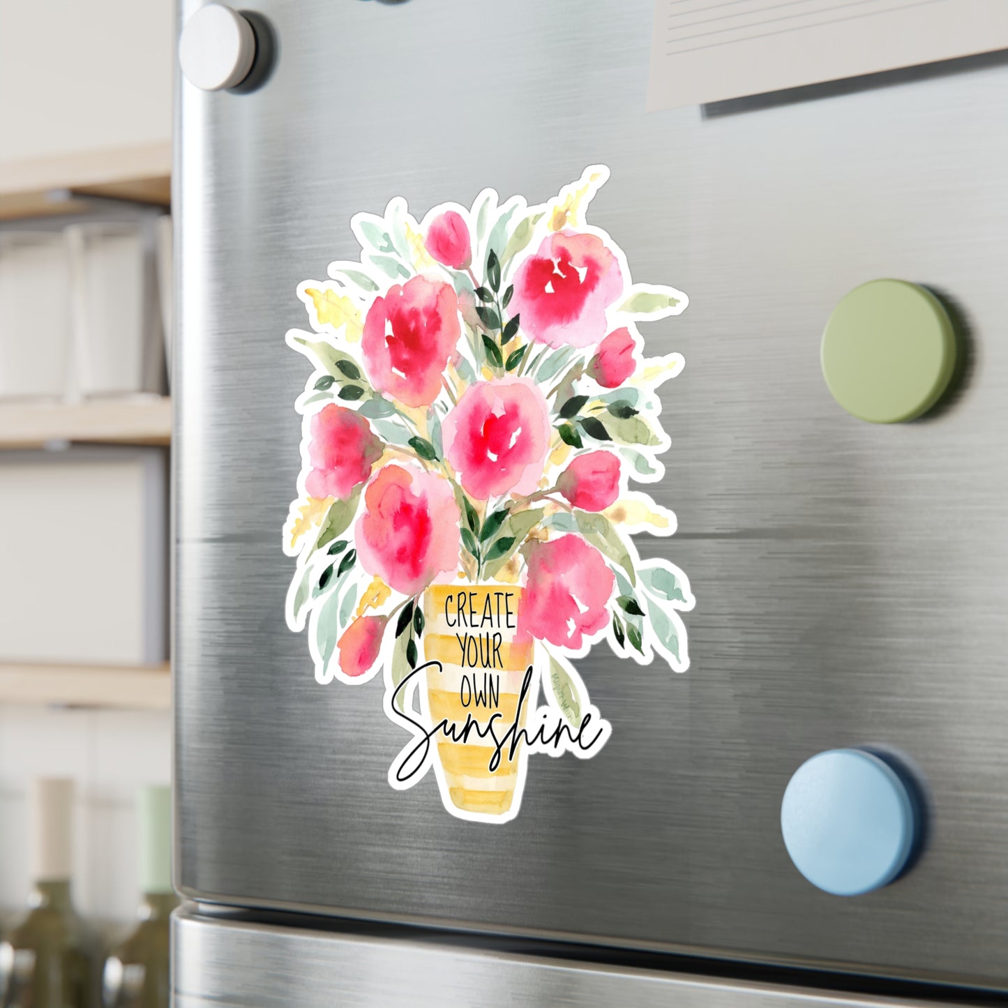 Floral Sticker 'Create your own Sunshine' Original Watercolor Decal