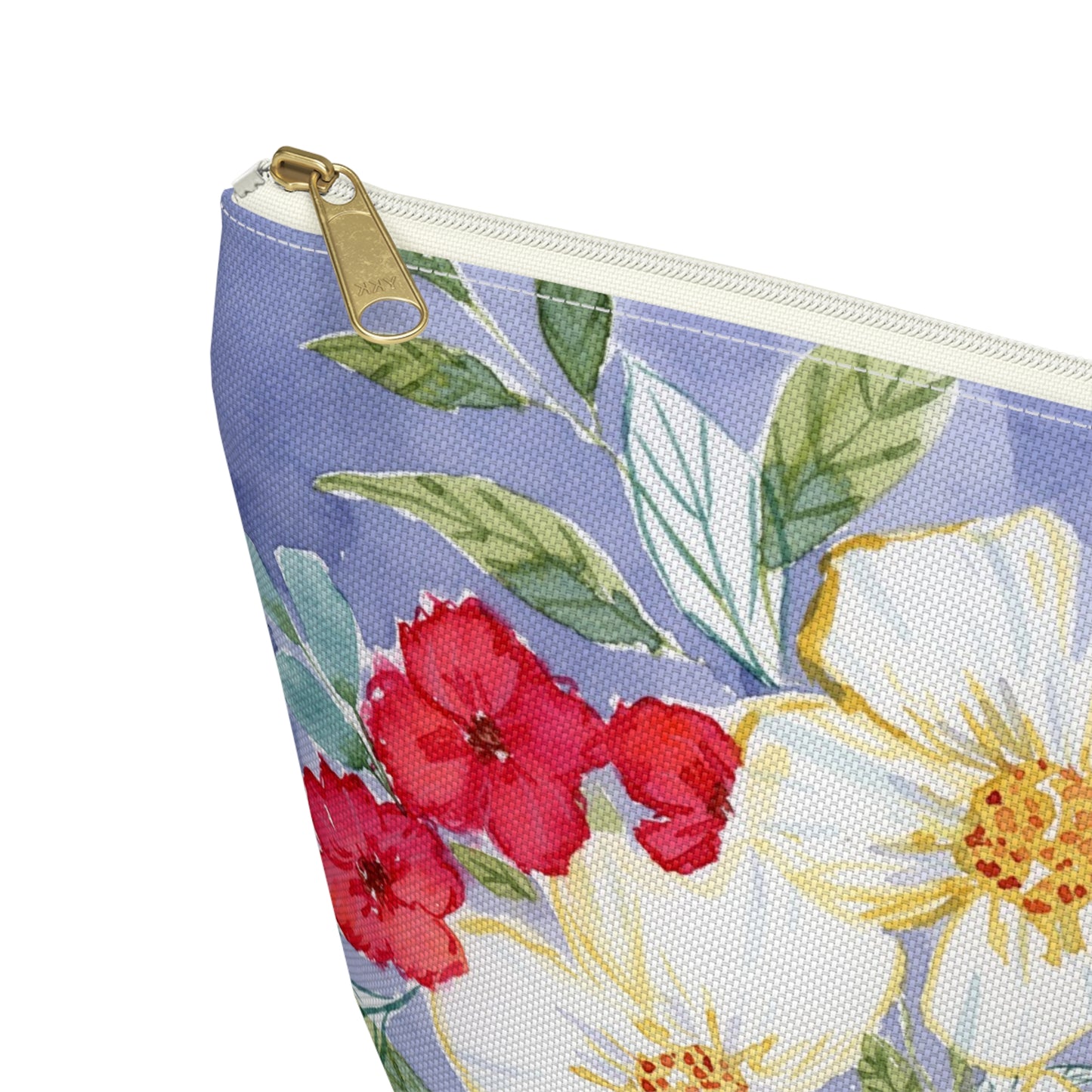 Red & White Watercolor Accessory Pouch