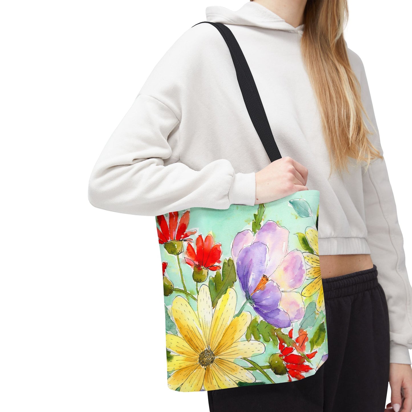 Colorful Flower Watercolor Tote Bag - Bloom & Go Floral Tote