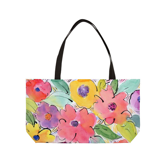 Colorful Floral Big Bloom Weekend Tote