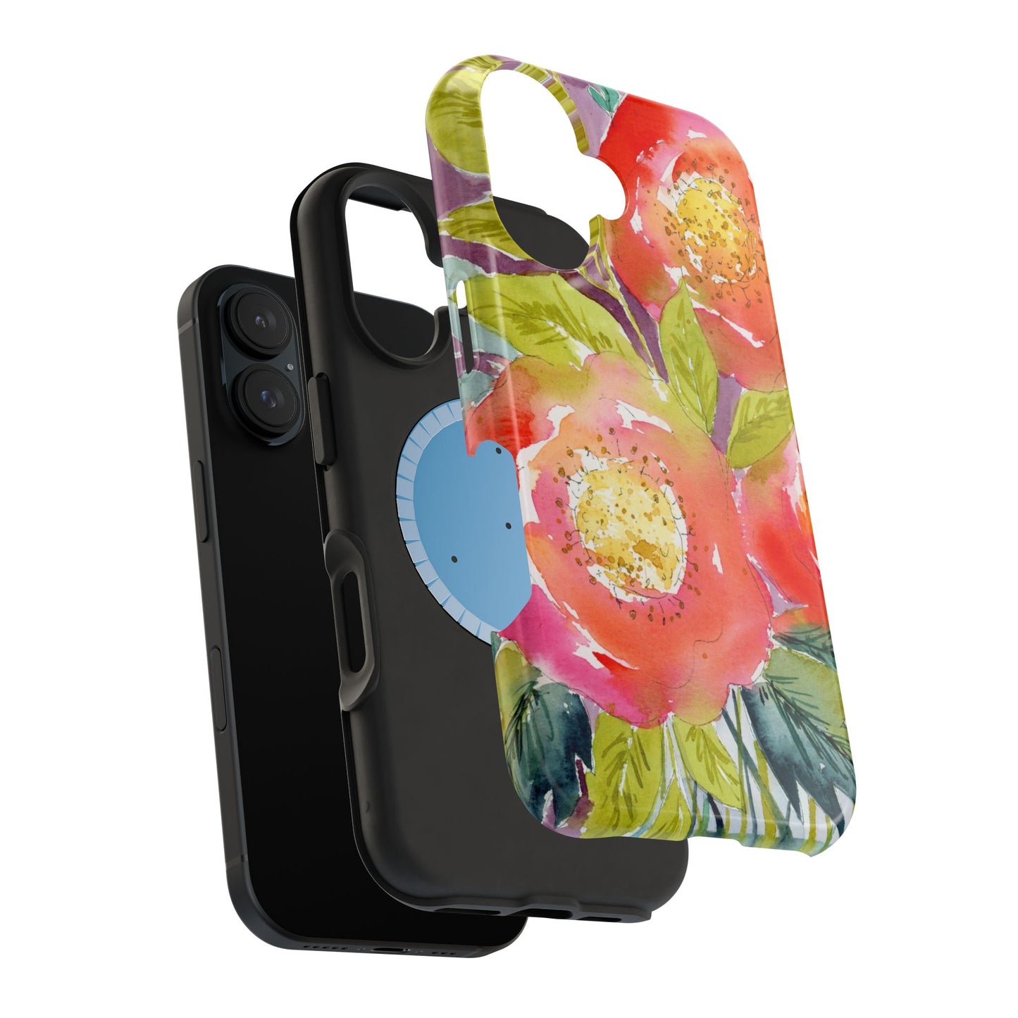 Bright Blushing Blooms, Watercolor Magnetic Phone Case