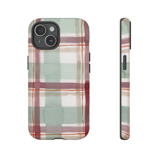 Plaid Watercolor Painted Phone Case