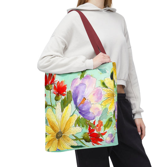 Colorful Flower Watercolor Tote Bag - Bloom & Go Floral Tote