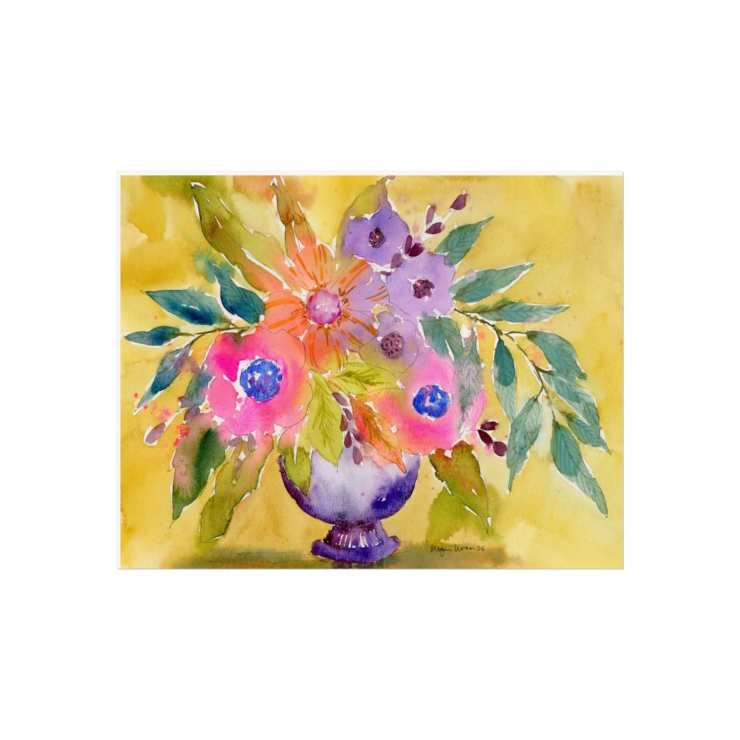 Loose Watercolor Floral Print - Original Watercolor Art Print, Fine Art Prints "Bold Blessings"