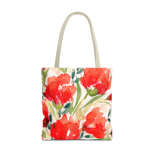 Abstract Red Flower Tote Bag