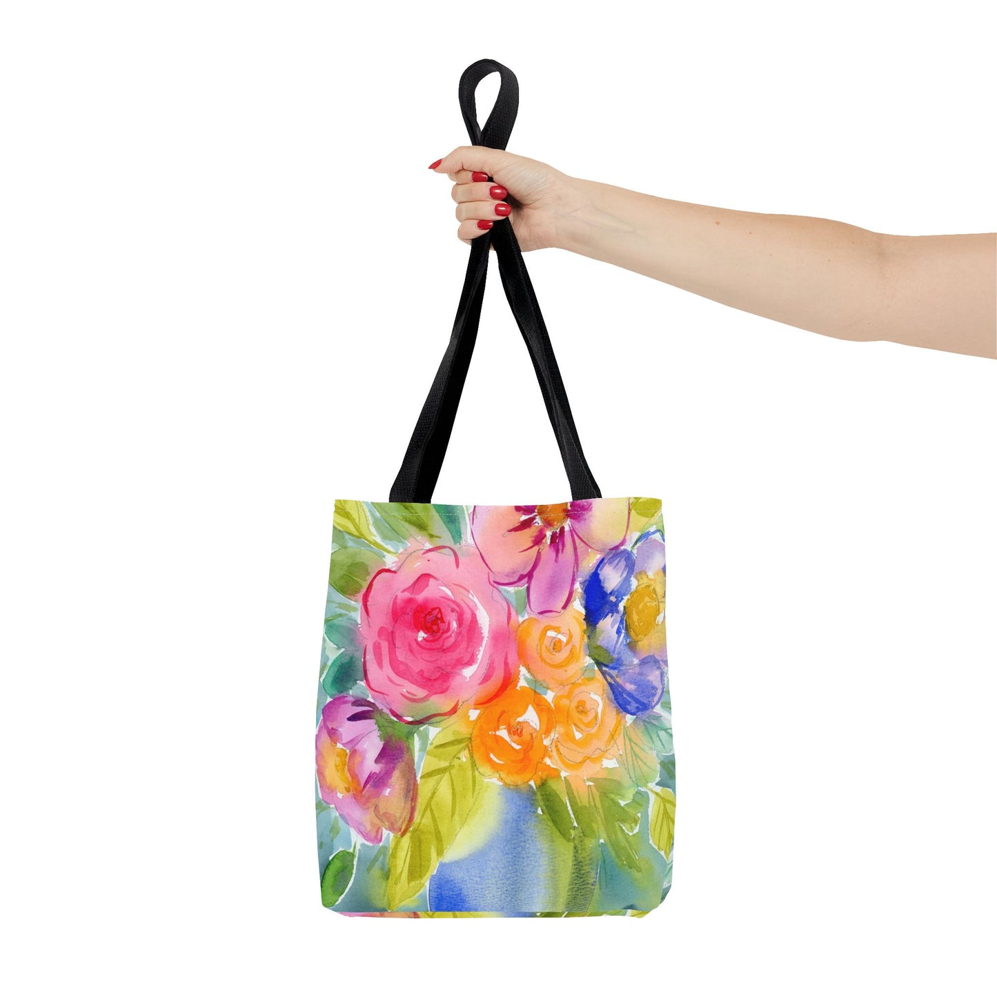 Colorful Watercolor Floral Tote Bag
