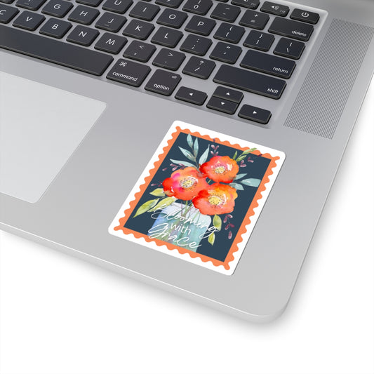 Colorful Floral Sticker 'Blooming With Grace'