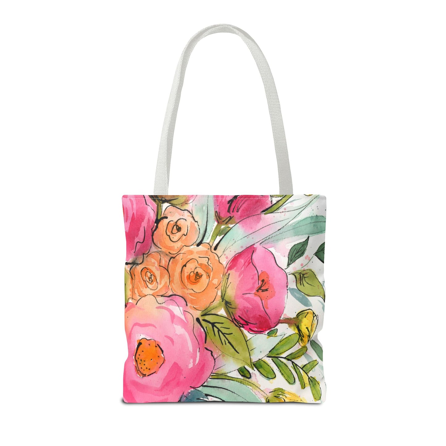 Bright Blush Bloom Watercolor Tote Bag