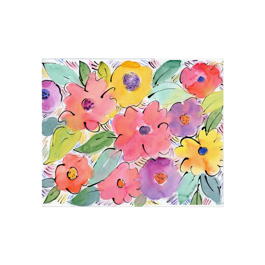 Abstract Floral Original Art Print, Floral Print, Abstract Colorful Floral Watercolor Fine Art Prints