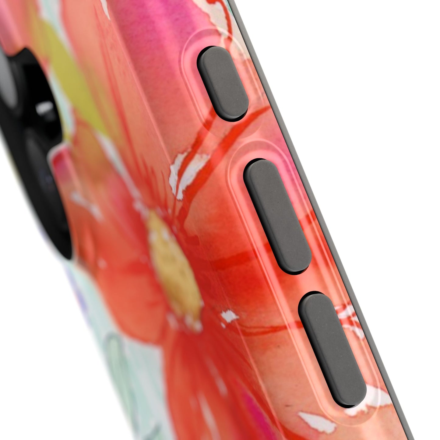 Citrus Splash Mag Phone Case, Aqua & Orange Magnetic Flower Phone Cover