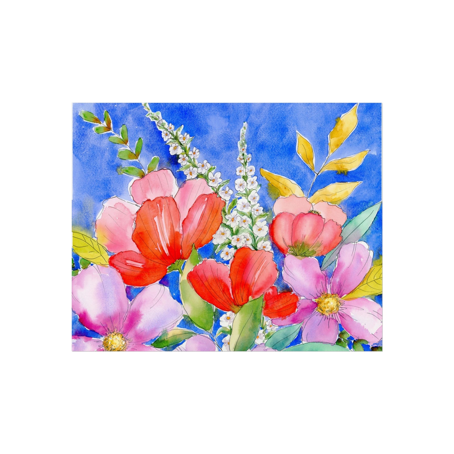 Colorful Floral Watercolor Fine Art Prints, 1 of 2