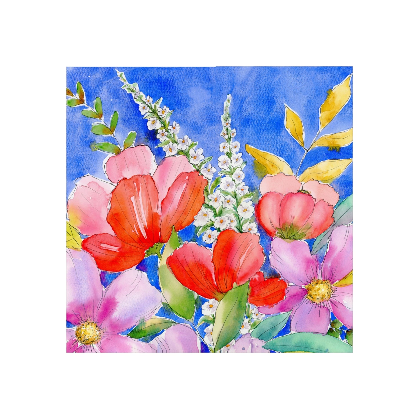 Colorful Floral Watercolor Fine Art Prints, 1 of 2