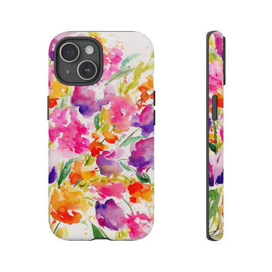 Floral Pop, Watercolor Painted Phone Case