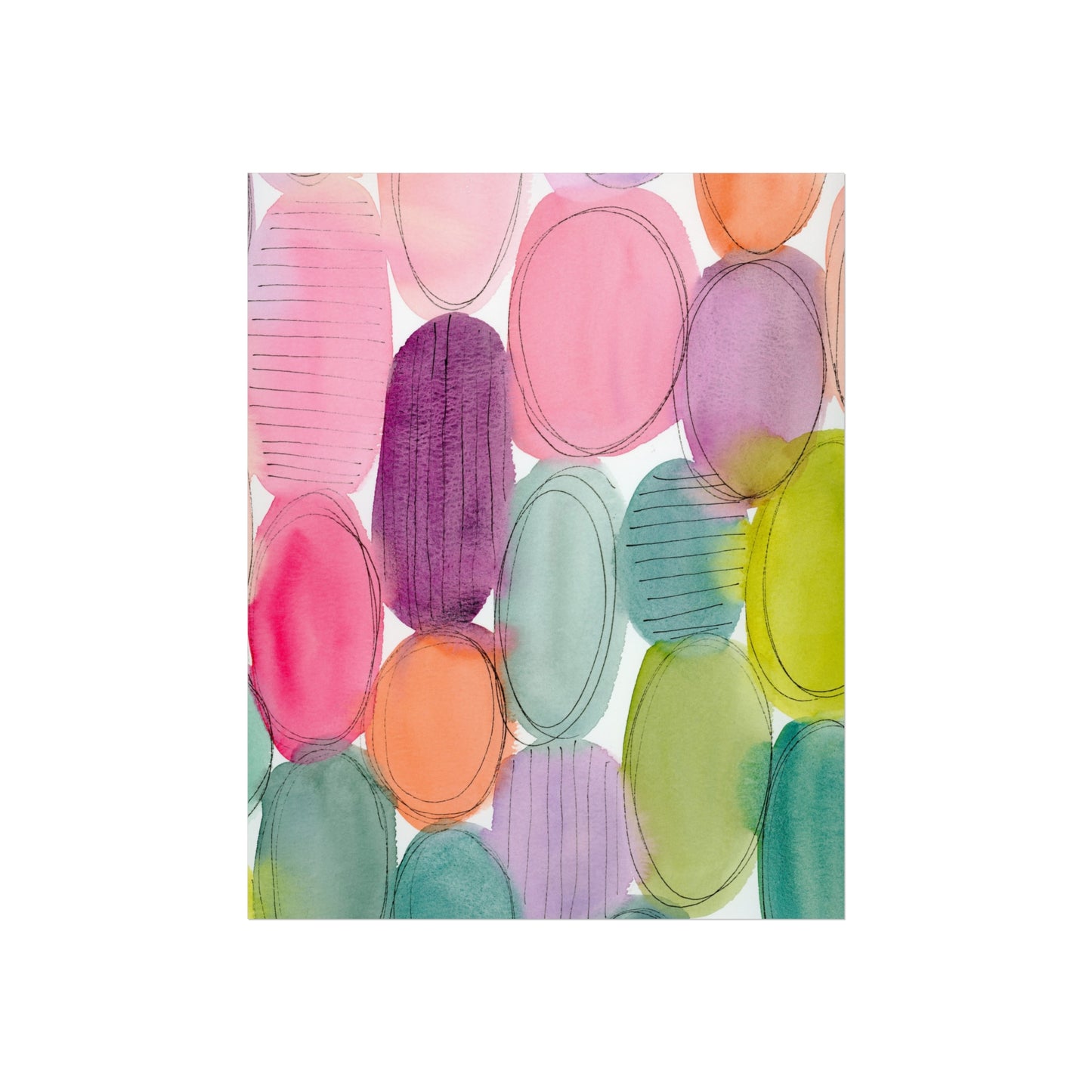 Abstract Art Print, Watercolor Fine Art Prints, Colorful Dots Print