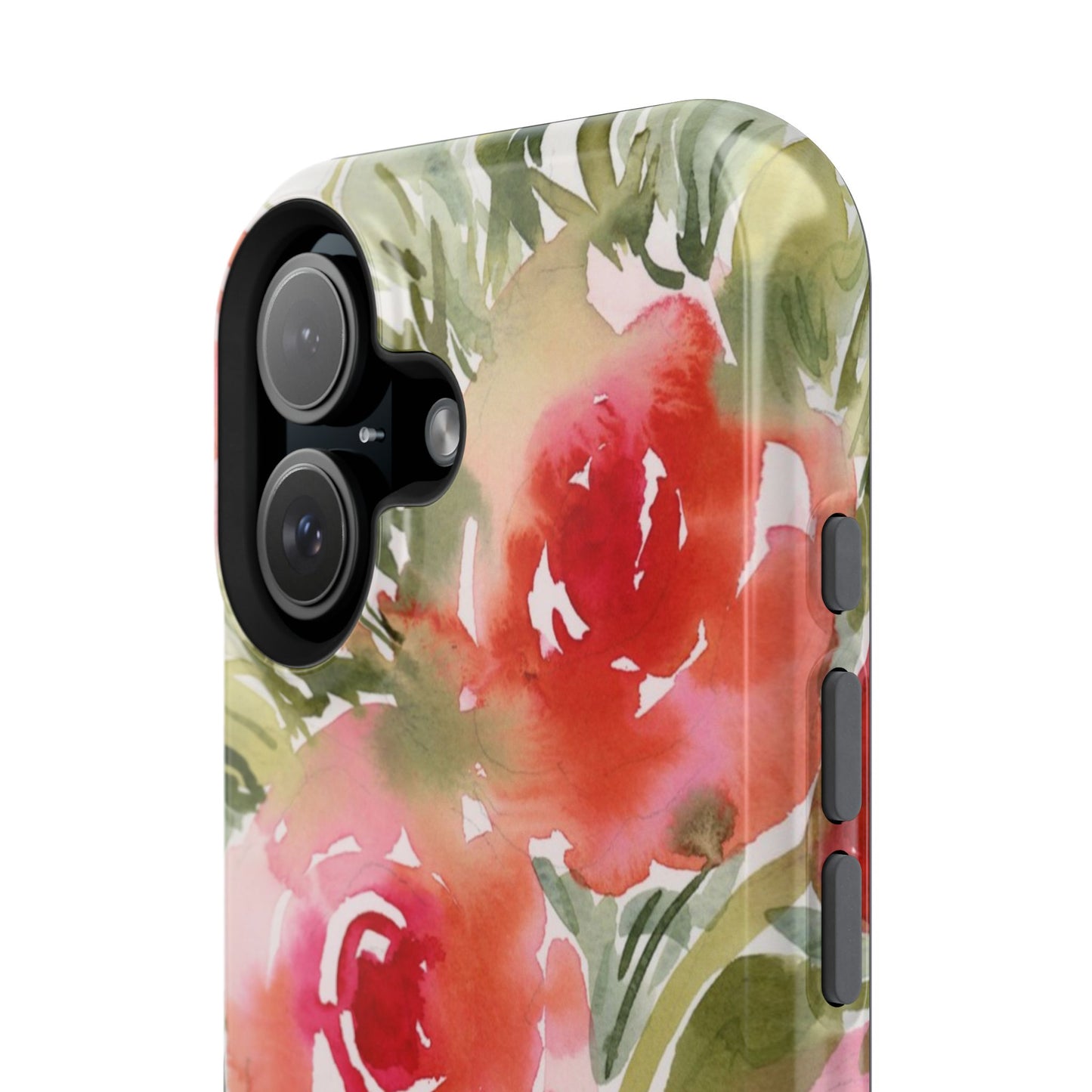 Loose Floral Watercolor Magnetic Case, Pink Bloom Phone Case