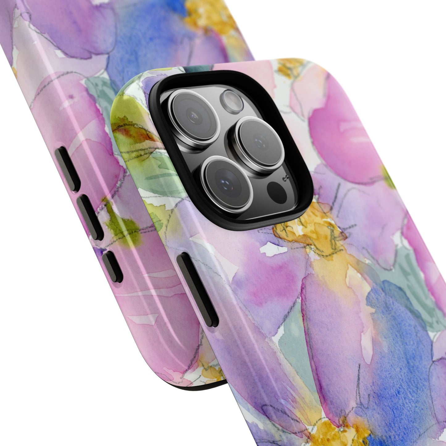 Wild Violet Flowers Classic Phone Case, Watercolor Phone Case