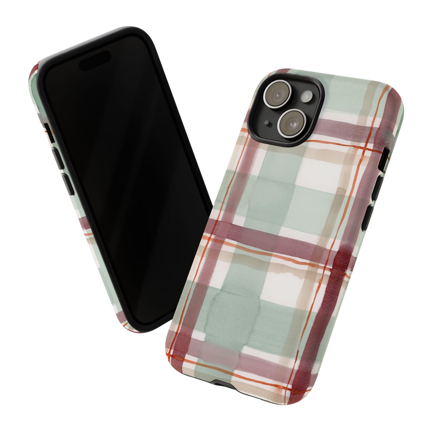 Plaid Watercolor Painted Phone Case