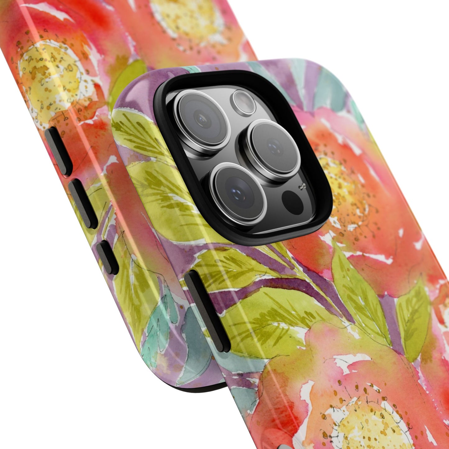 Bright Blush Blooms, Watercolor Phone Case