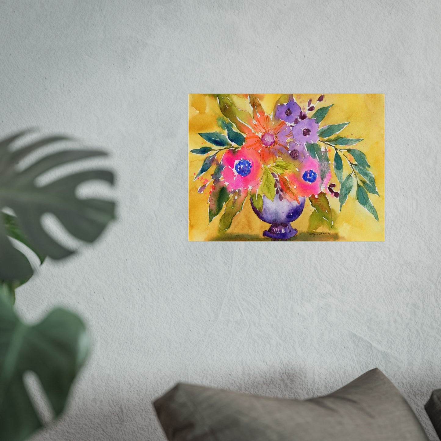 Loose Watercolor Floral Print - Original Watercolor Art Print, Fine Art Prints "Bold Blessings"