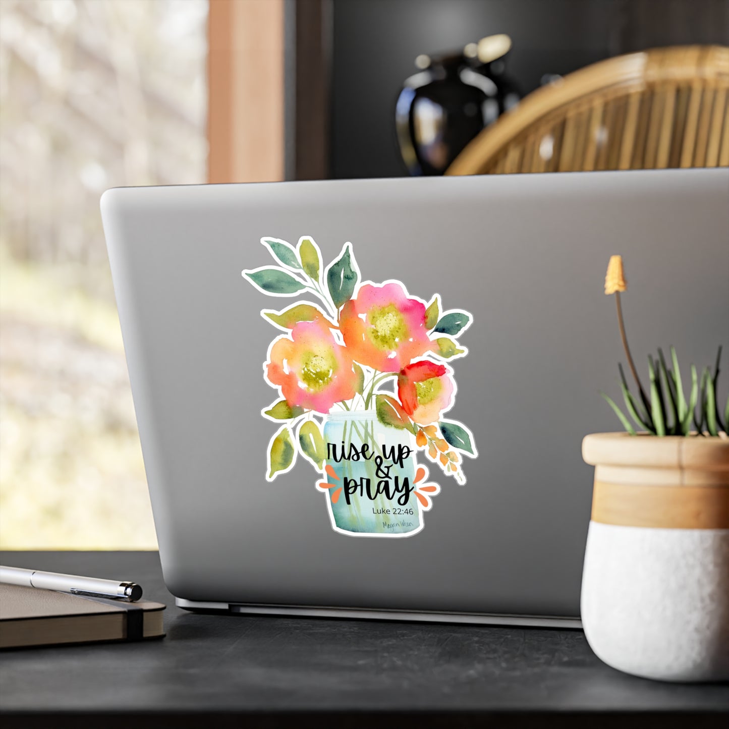 Floral Sticker 'Rise up and Pray'