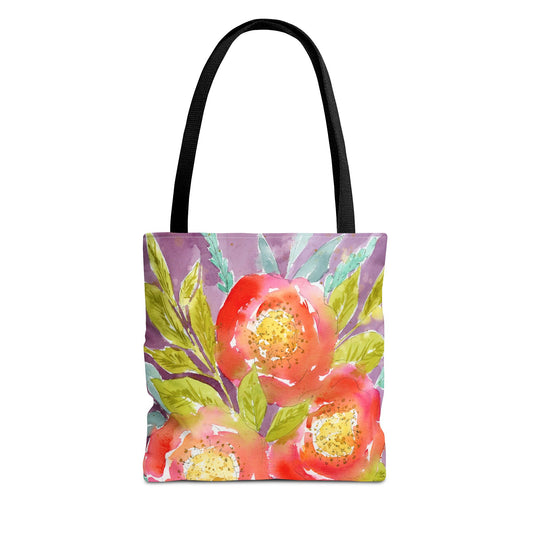 Watercolor Floral Tote Bag, Reusable Tote, Colorful Bag, 3 Sizes to Choose From.